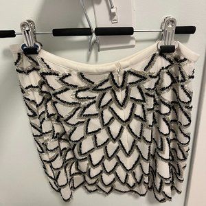 Gorgeous Yumi Kim Beaded Skirt - Silver, Black and White